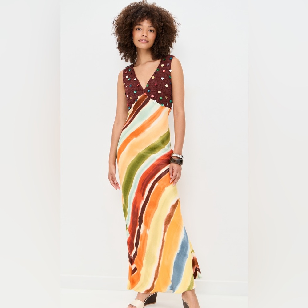 Never Fully Dressed. NWT. Beaded Allegra Dress. Hand Wash. Size 12